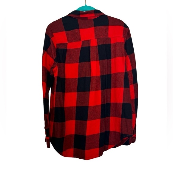 Old Navy The Classic Shirt Button Up Buffalo Plaid Black and Red Mens Size L - Picture 4 of 12